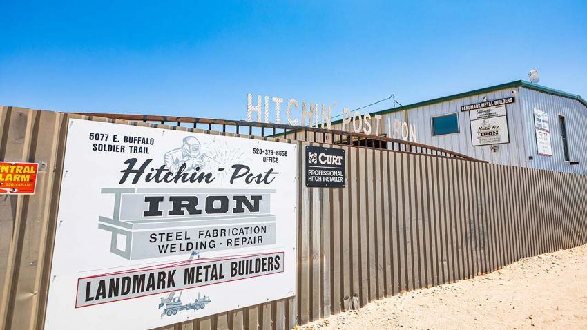 Hitchin' Post Iron front sign